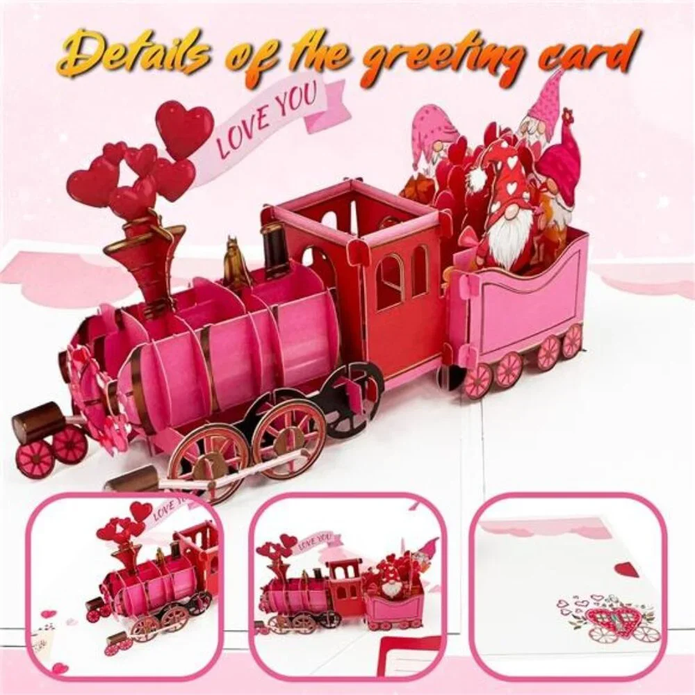 3D Pop Up Valentines Train Card